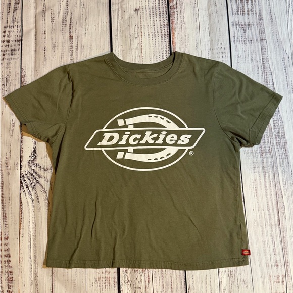 Dickies Tops - Dickies Army Green Baby Doll Tee with Iconic Logo, Juniors sz Med